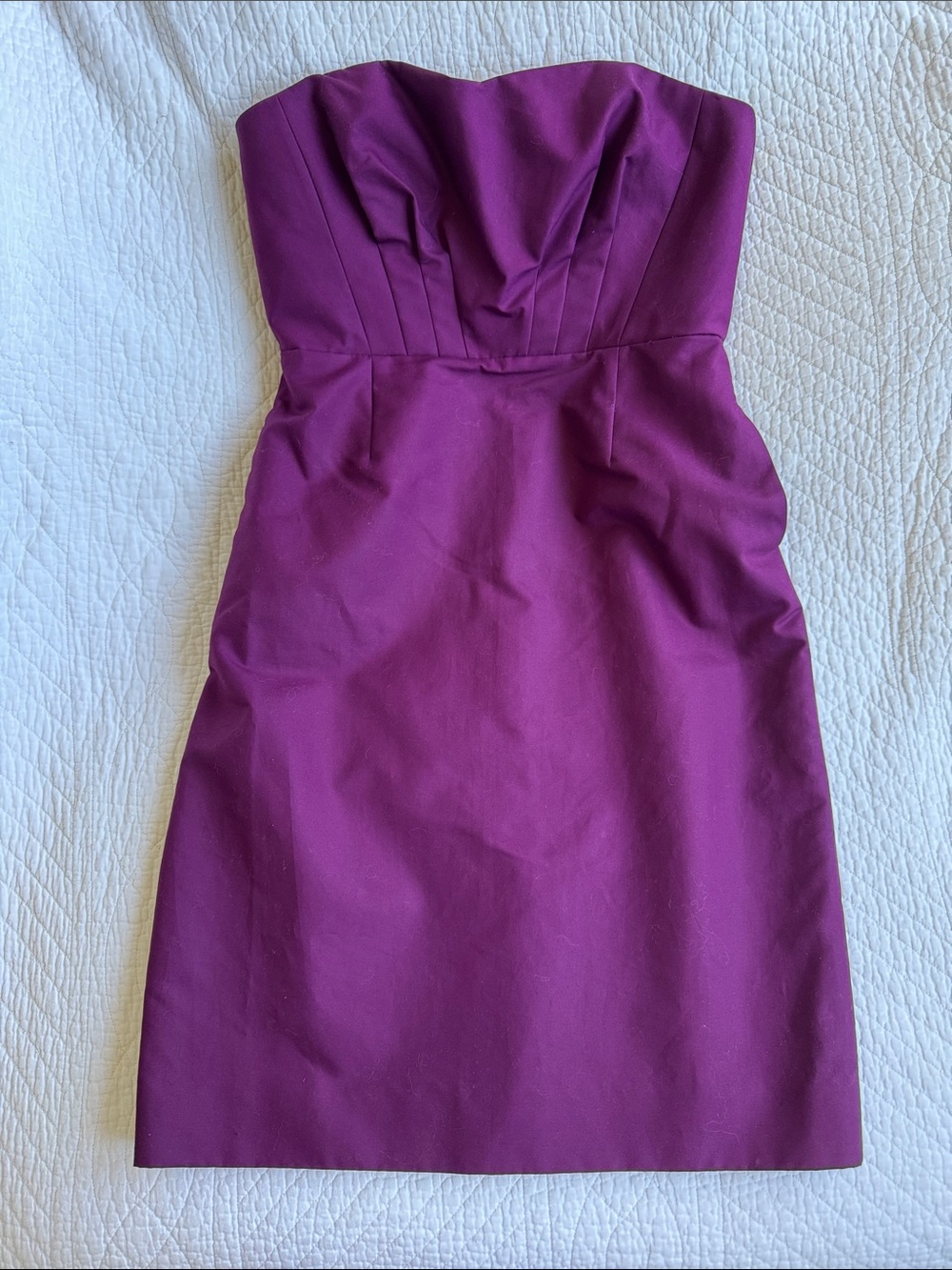 J. Crew Strapless Fitted Miranda Sheath Dress in Deep Magenta